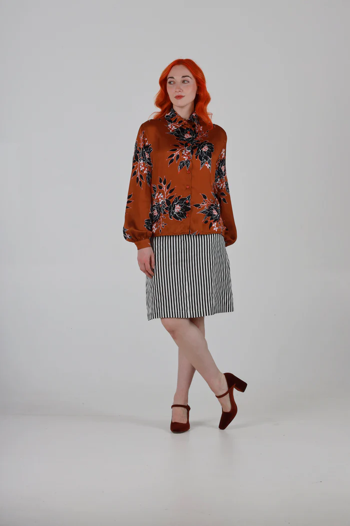 Anthony Shirt in Brown Floral Print - Image 7