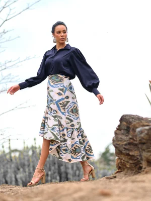 Rumi Button Up Shirt - Midnight Blue