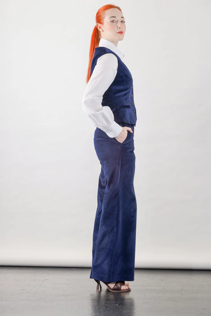 Navy Velvet Vest - Image 7