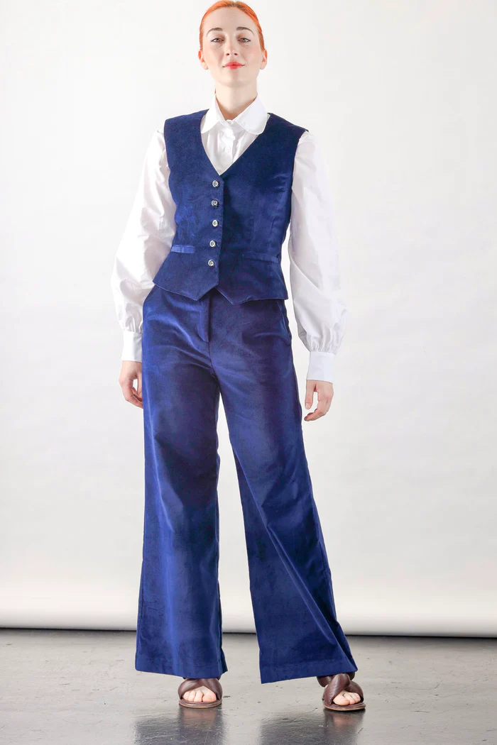 Navy Velvet Vest - Image 9