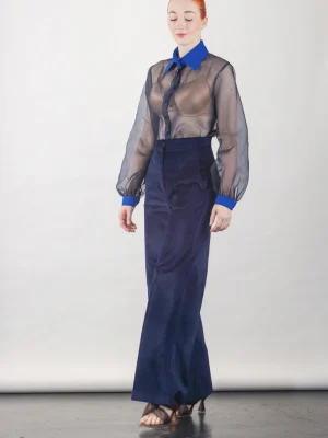Anthony Shirt in Navy Silk Organza