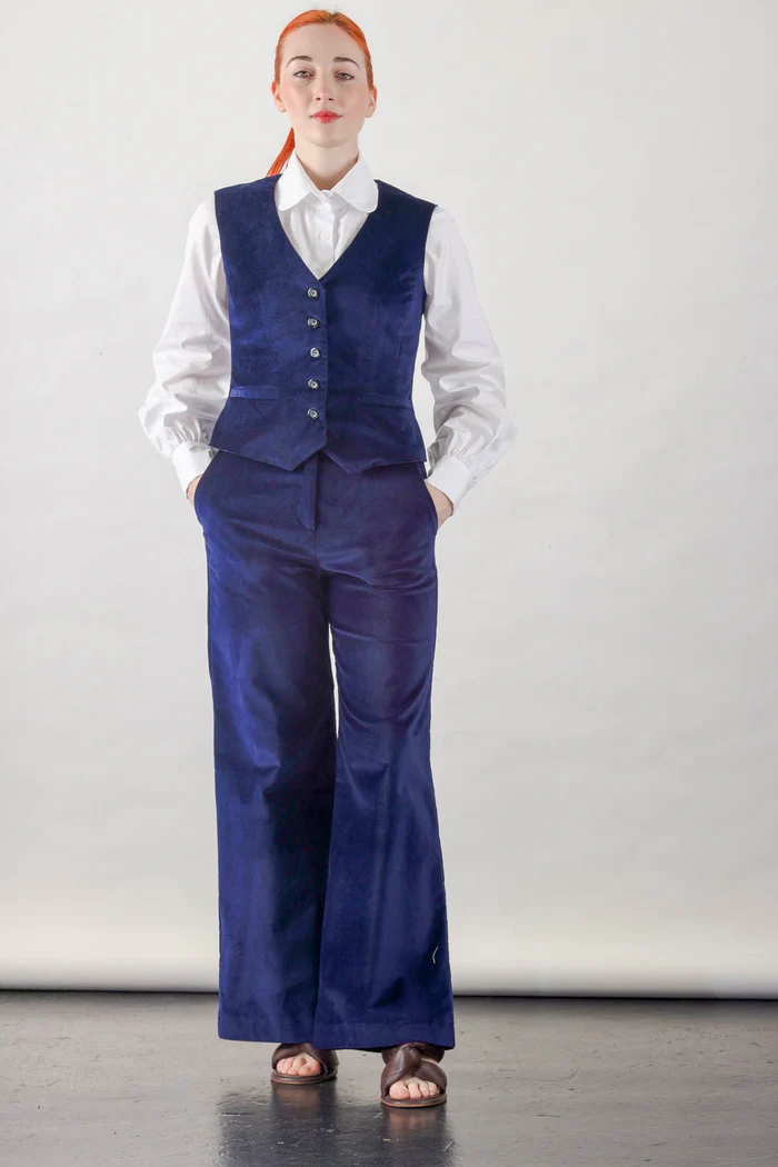Navy Velvet Vest - Image 6