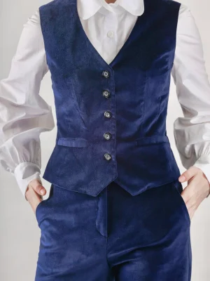 Navy Velvet Vest