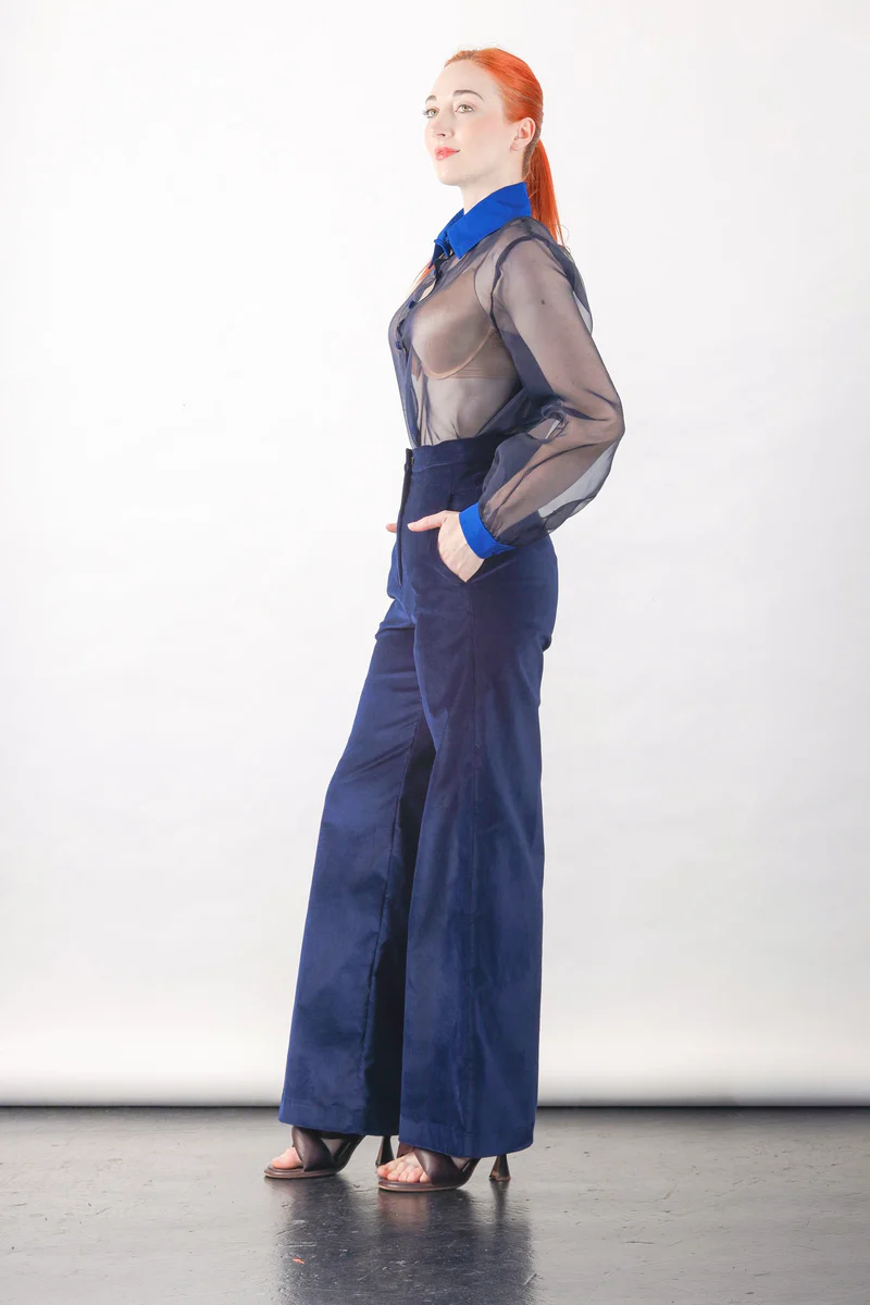 Anthony Shirt in Navy Silk Organza - Image 2