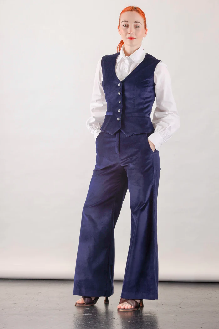 Navy Velvet Vest - Image 10