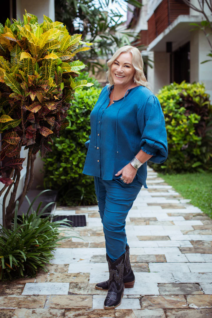 Puff Sleeve Shirt - Blue - Image 6