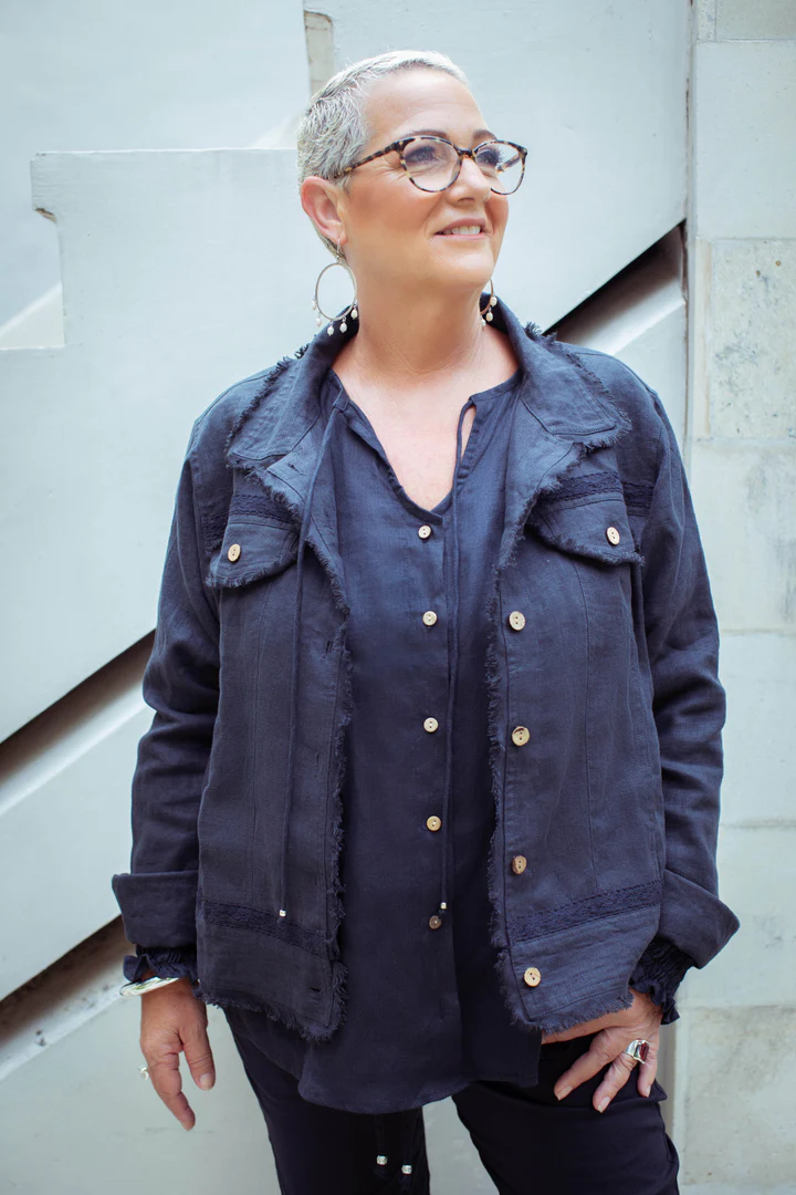 Puff Sleeve Shirt - Blue - Image 11