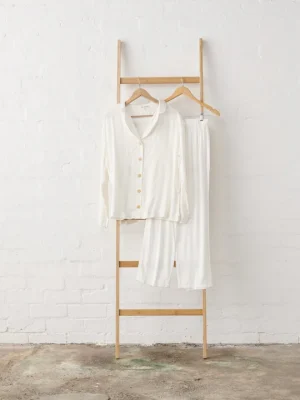 Bamboo Pyjama Classic Set in White