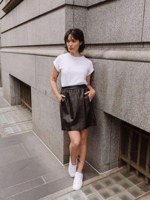 Phillipa Skirt in Leather
