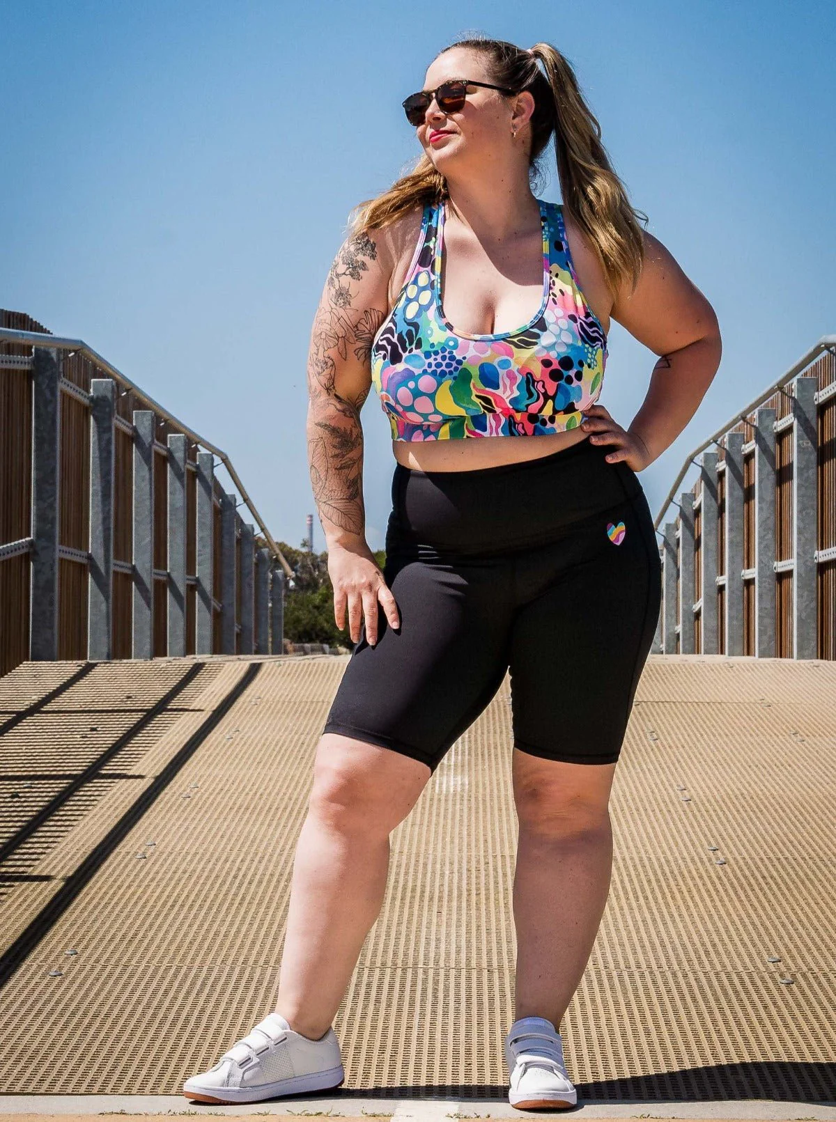 Rainbow at Heart Everyday Black Bike Shorts - Image 5