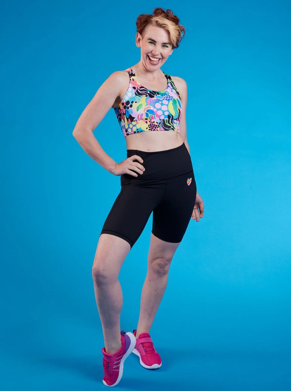 Rainbow at Heart Everyday Black Bike Shorts - Image 10