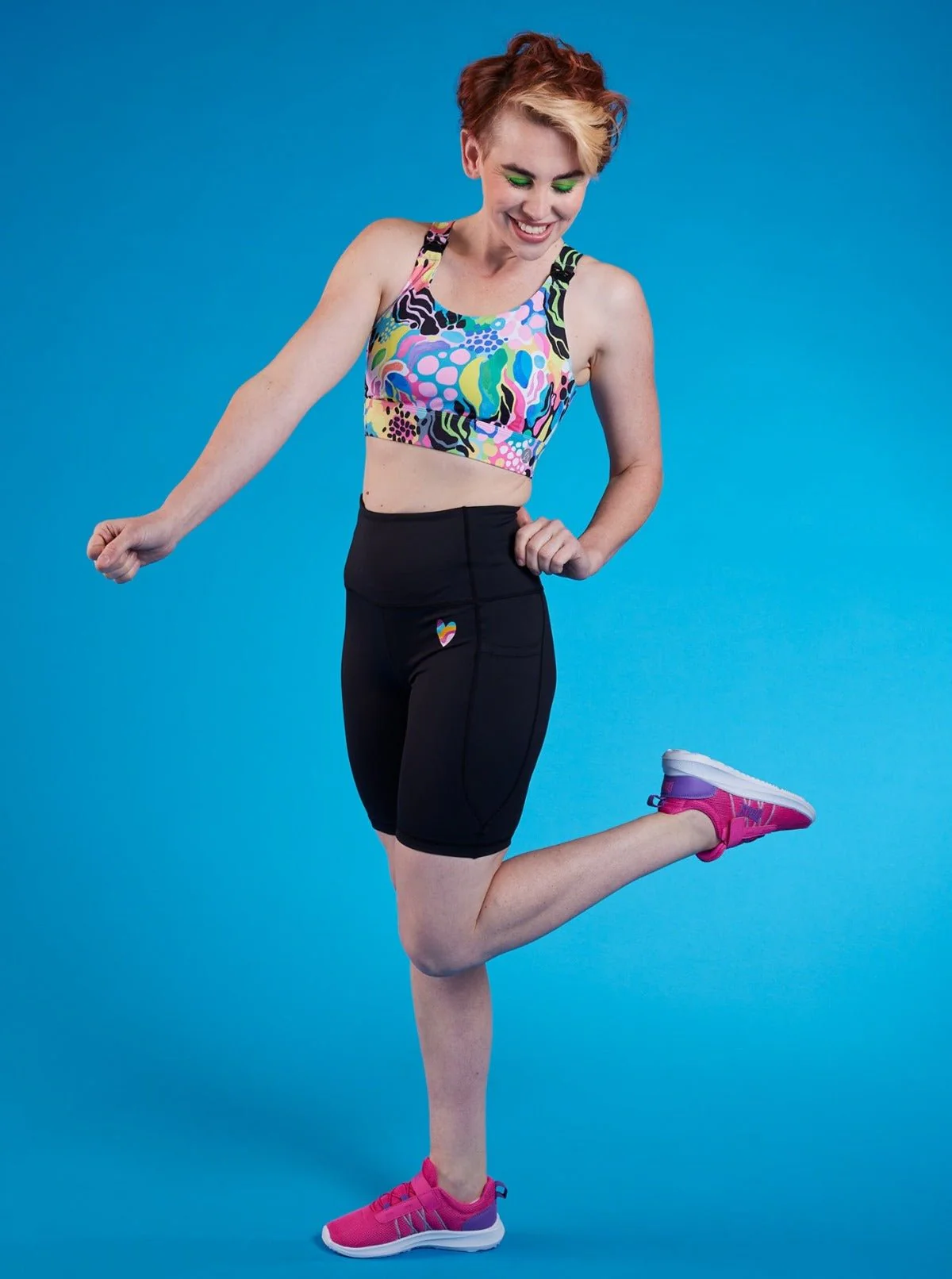 Rainbow at Heart Everyday Black Bike Shorts - Image 9