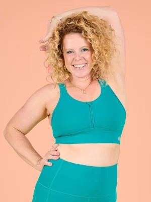 Teal FlexiZip Crop
