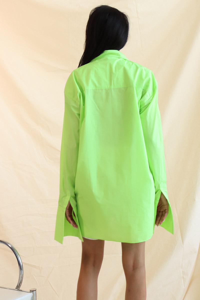 Knot-ted Cotton Shirt In Green - Image 4